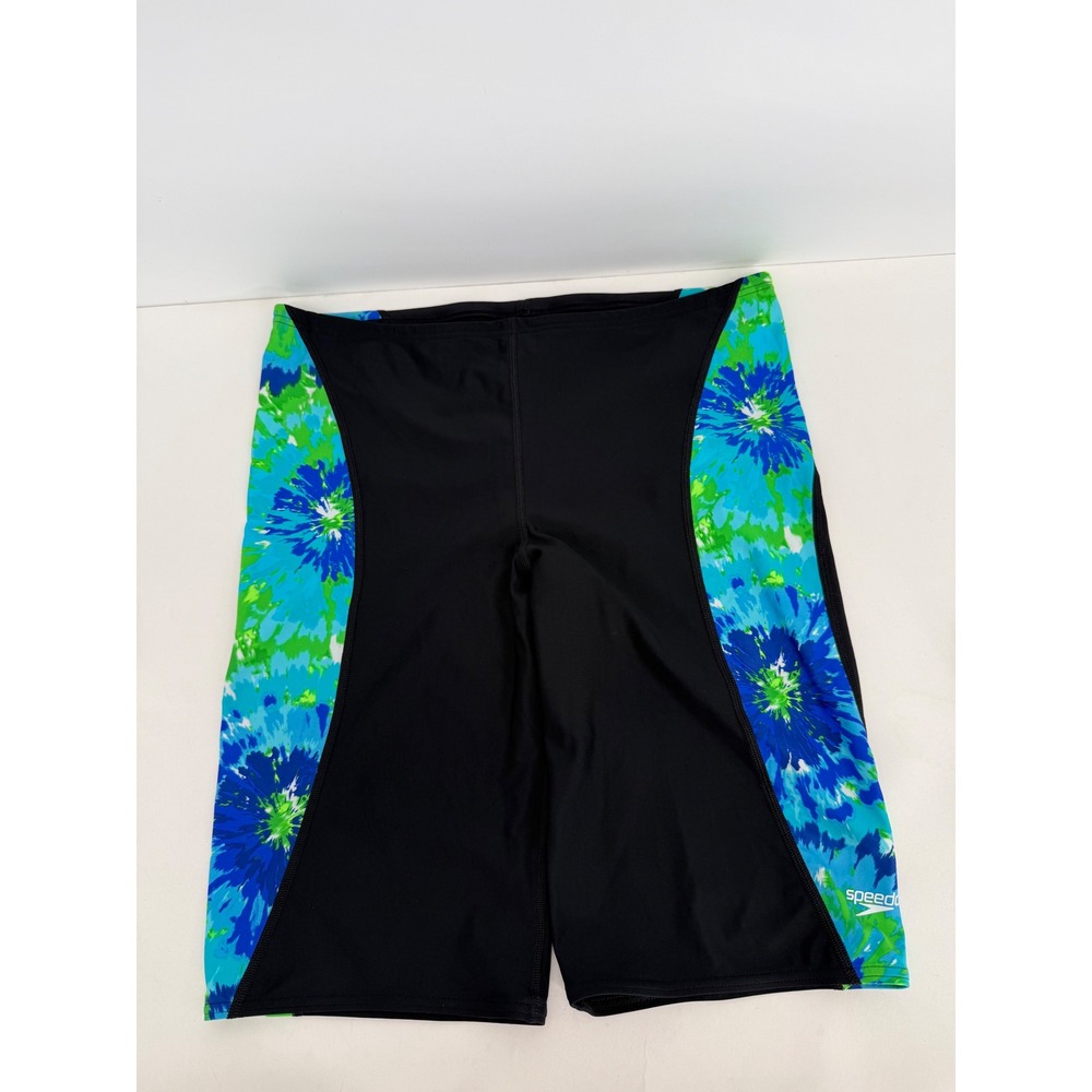 Speedo PowerFLEX Eco Men Swim Jammers Black Blue Green Floral Tie Dye Sz 38‎